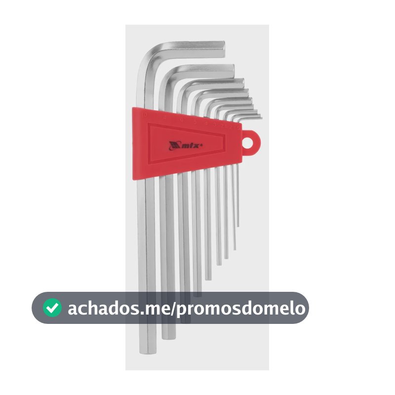Jogo De Chave Allen Longa Acetinado Crv 1,5-10mm 9pcs // Mtx