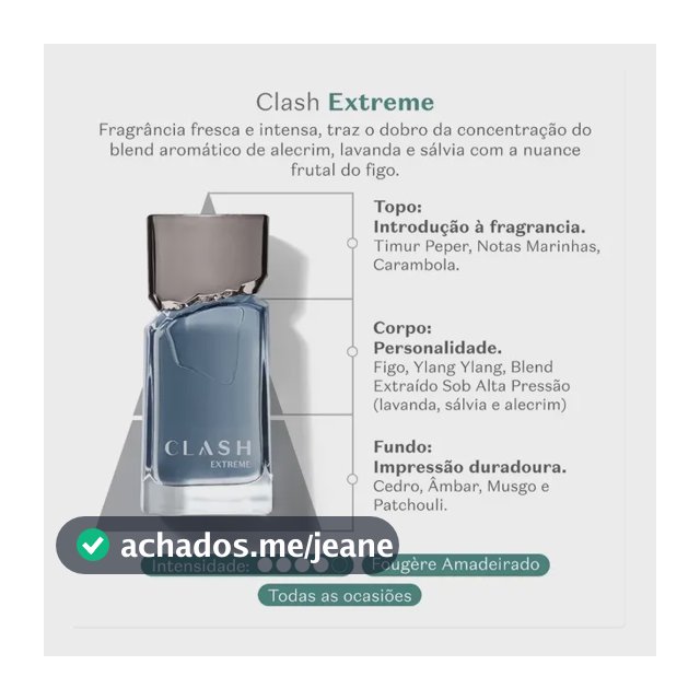 Colônia Masculina Clash Extreme 100ml O Boticário