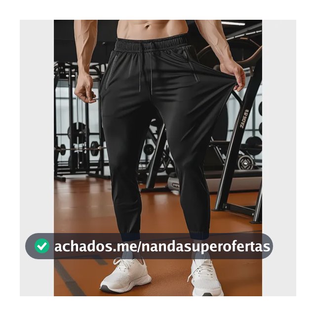 Calça Masculina Tactel Jogger Esportiva Academia Slim Treino Preto Tactel G2 50/52