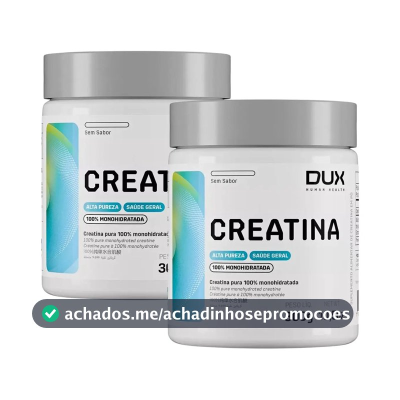 Creatina Dux Human Health Em Pó Sem Sabor 300g 2 Unidades