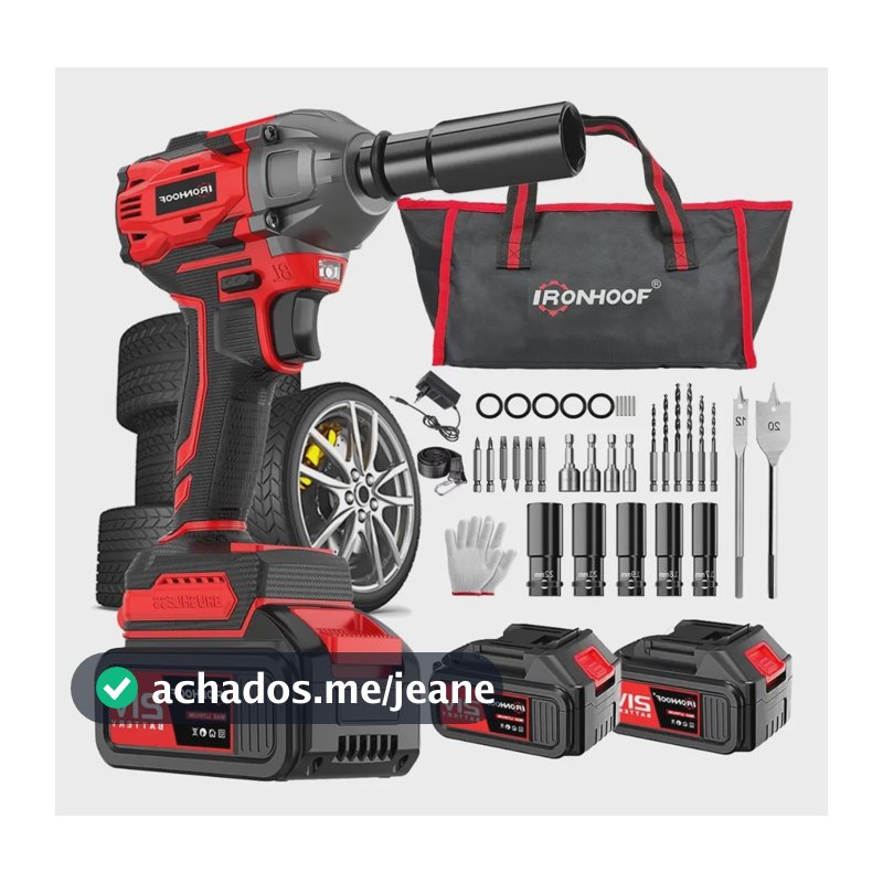 Chave Impacto Bateria Parafusadeira De Impacto Brushless Vermelho 110/127/220v 60hz