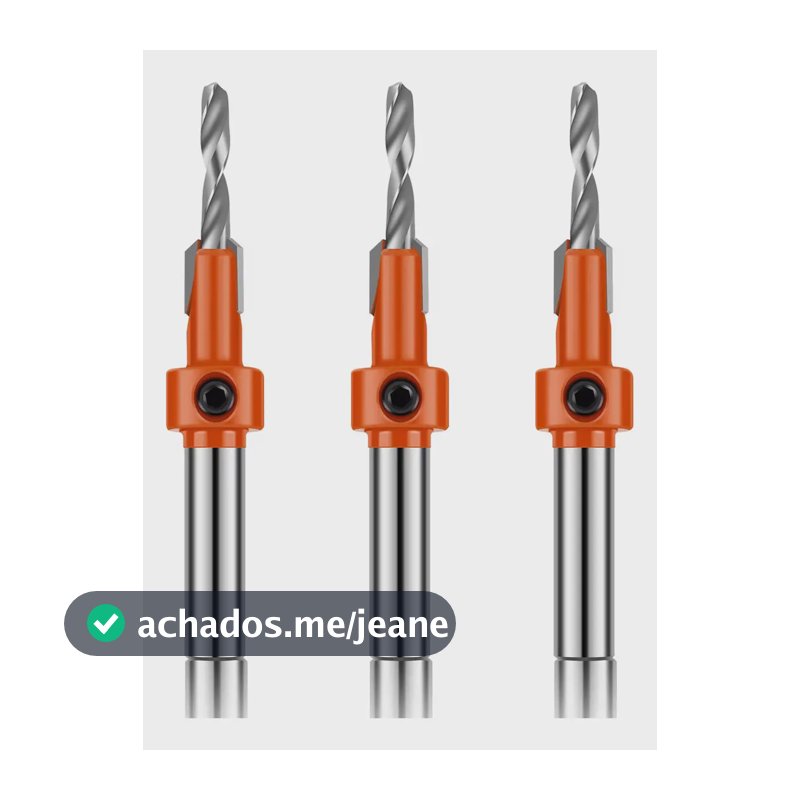 Kit 3 Brocas Escareadoras Dremax 4mm X 8mm Para Rebaixo Madeira