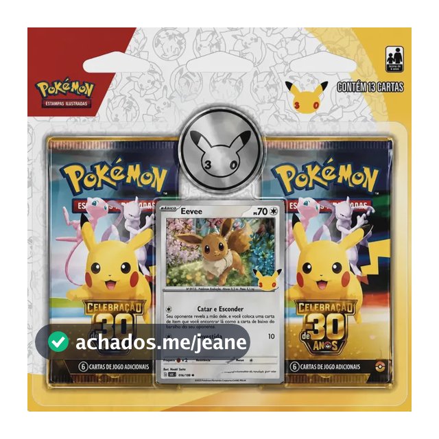 Pokemon Celebração 30 Anos Blister Duplo Com Moeda Eevee Eevee Português