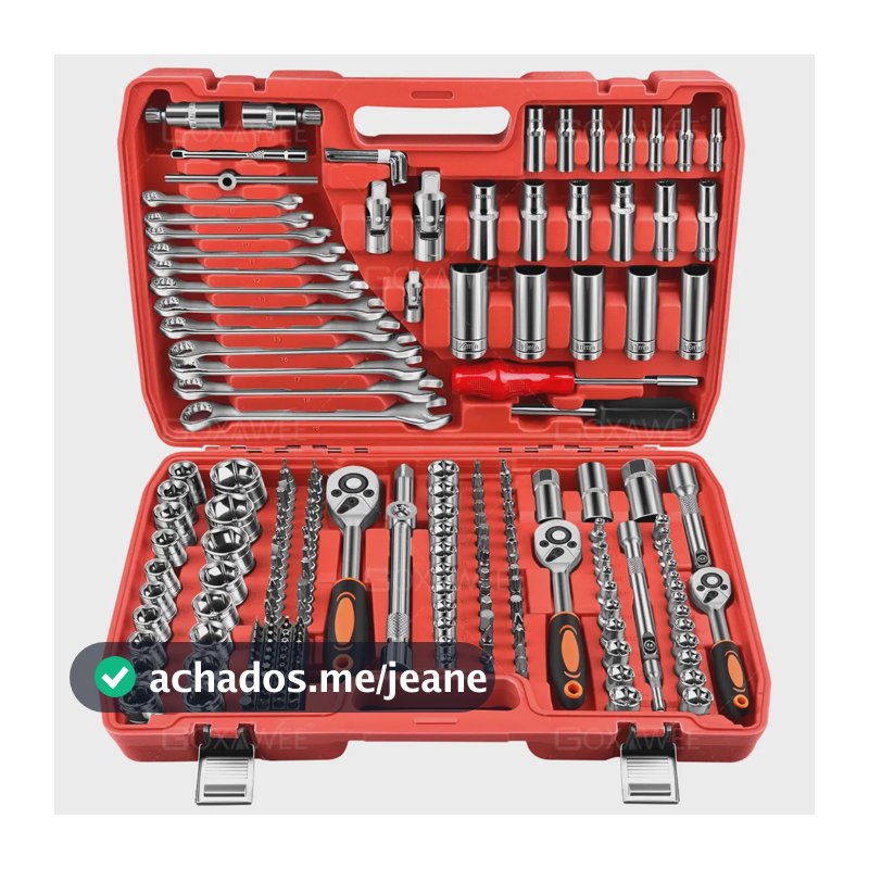 Jogo de Ferramentas Kit com 216 Peças de Soquetes GOXAWEE para Manutenção de Automóveis, Doméstica e Marcenaria, com Estojo de Organização, Ideal para Uso Profissional e Residencial