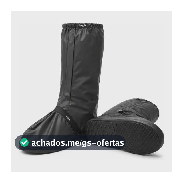 Bota Polaina Impermeável Galocha Para Motociclista E Motoboy Preto Xl