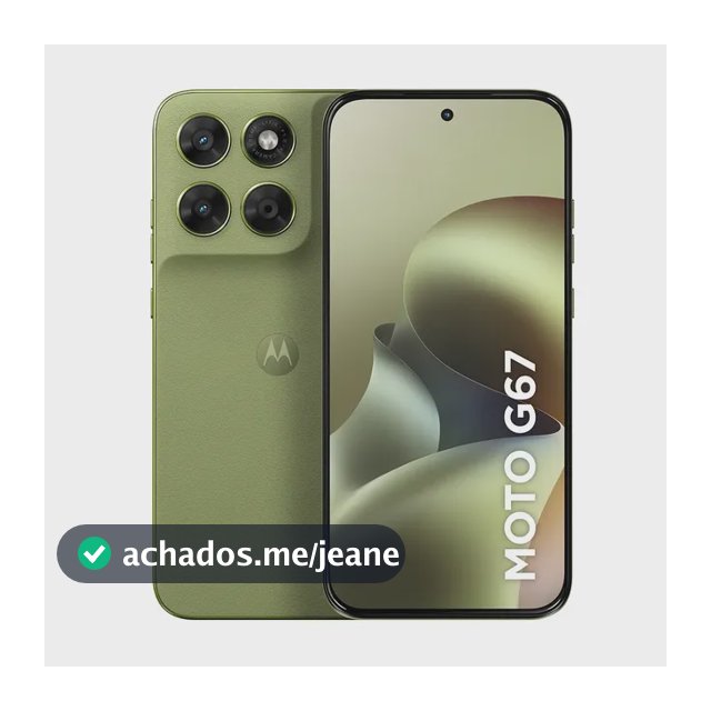 Smartphone Motorola Moto G67 5g - 128gb 4gb Ram + 8gb Ram Boost, Camera 50mp Sony Lytia 600, Tela 1.5k Extreme Amoled 120hz, Ultrarresistente - Verde Claro