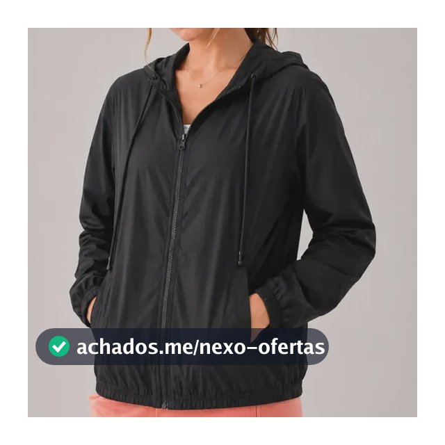Jaqueta Feminina Iz Corta Vento Ultra Leve Com Capuz 2026 Preto Gg Liso