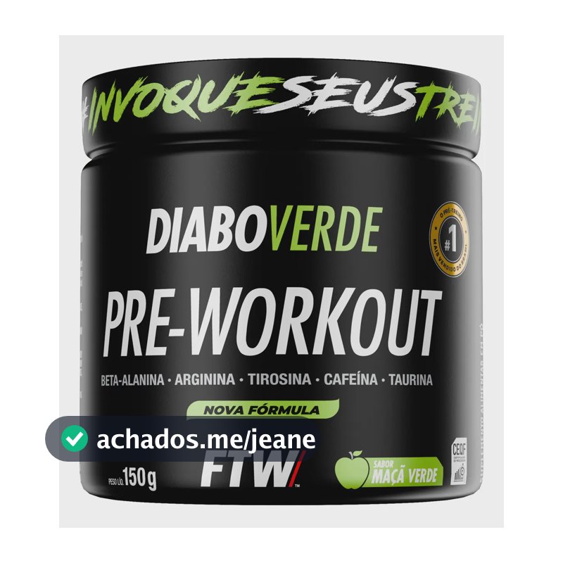 Suplemento FTW Diabo Verde Pre-Workout en pó sabor maçã verde x 150g