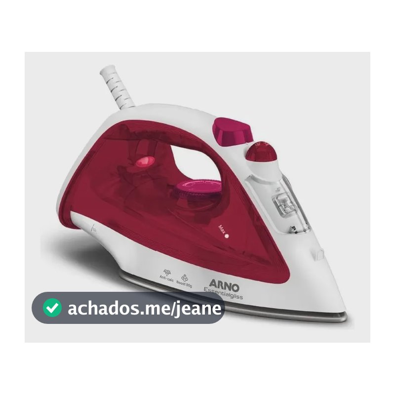 Ferro A Vapor Essentialgliss Fmq 1200w Base Antiaderent Arno Vermelho