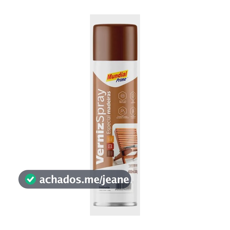 Verniz Spray Para Madeira 400ml Mundial Prime Proteção Imbuia