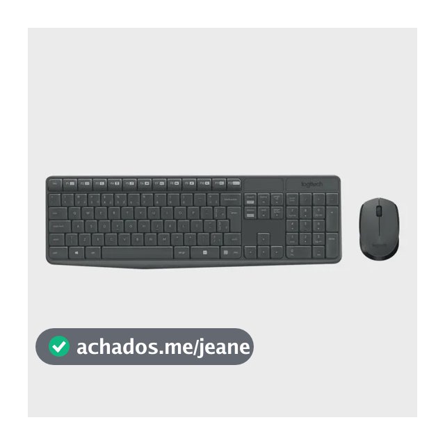 Combo Teclado e Mouse sem fio Logitech MK235 Layout ABNT2