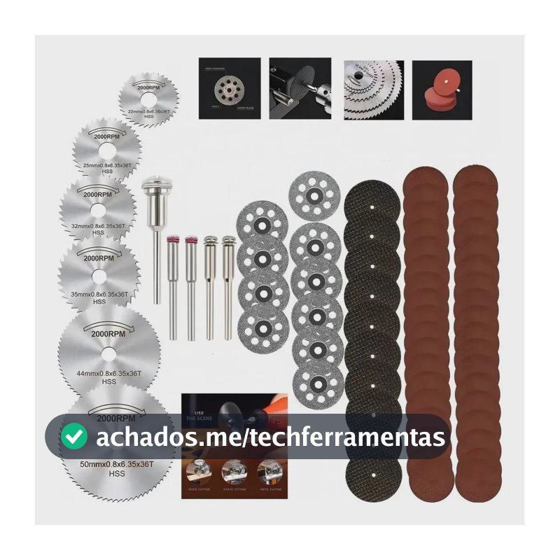 Kit Discos de Corte para Micro Retífica Perfin com 67 Peças