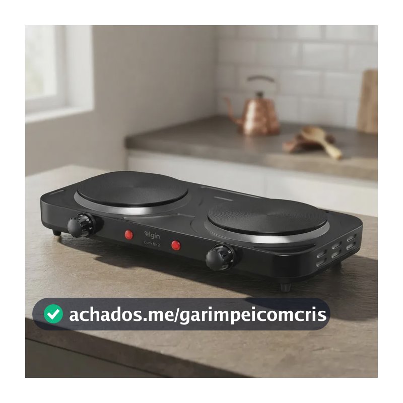 Fogão Cooktop Elétrico Elgin 2 Bocas Preto