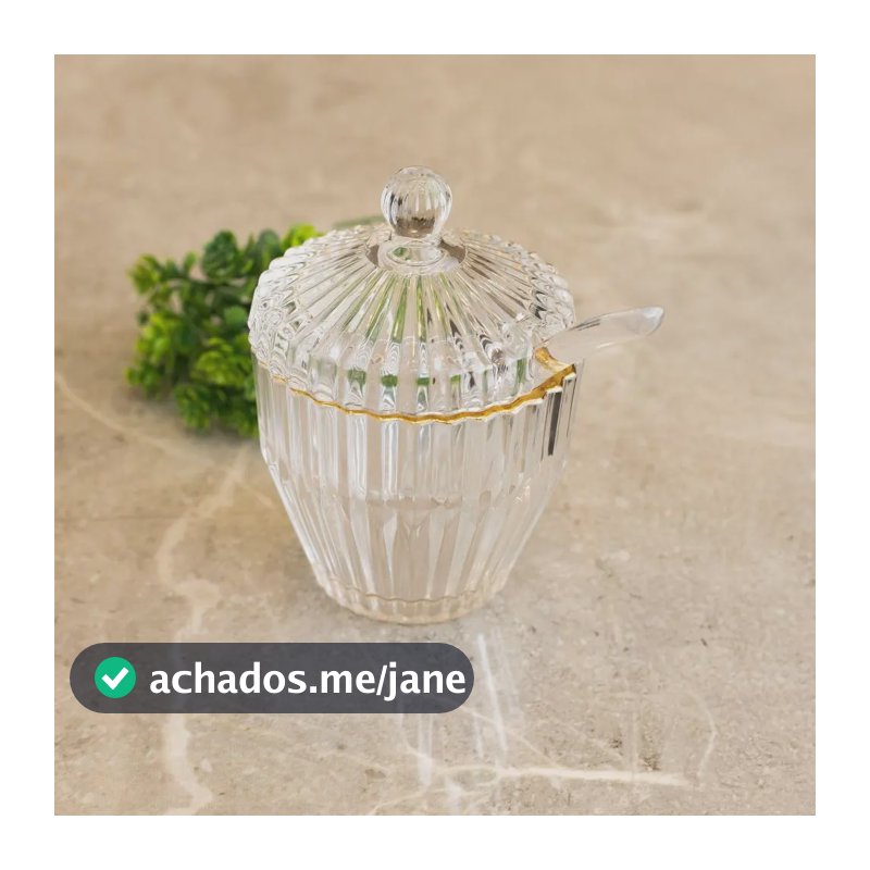 Açucareiro de Cristal Com Fio Ouro Império 160ml 11x8cm Wolff
