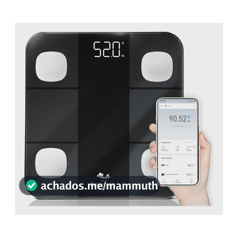 Balança Digital Corporal Bioimpedância Aplicativo Bluetooth Relaxmedic