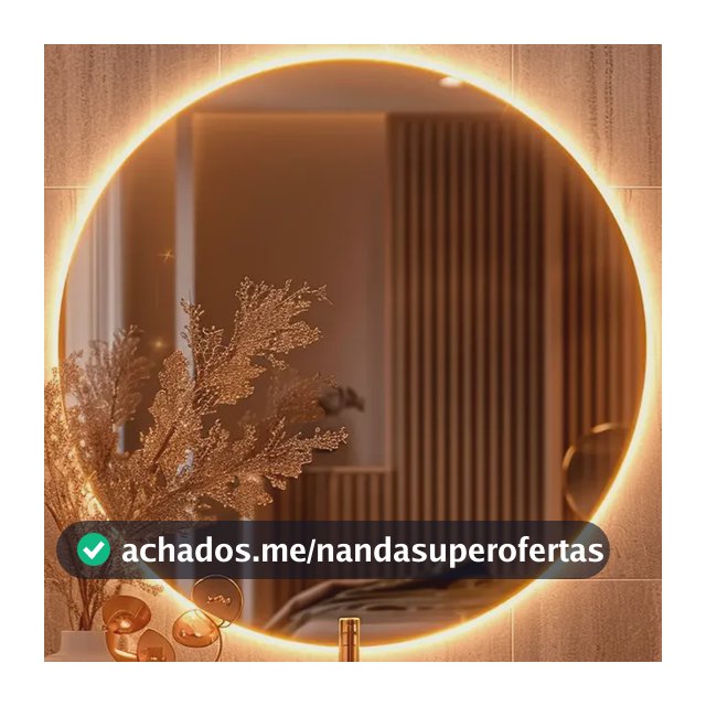 Espelho Redondo 60cm C/ Led Para Parede Quarto Banheiro Sala