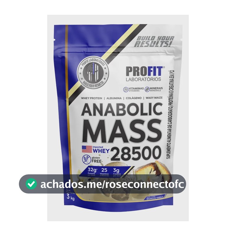 Proteína ProFit Laboratórios Hipercaloricos Anabolic Mass 28500 em pó sabor Baunilha x 3kg
