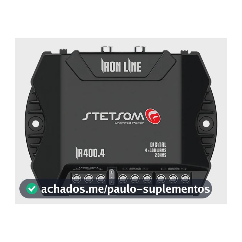 Stetsom Módulo Amplificador Ir400.4 400x4 Rca 400w Rms Digital Iron Line 2 Ohms Stereo Preto