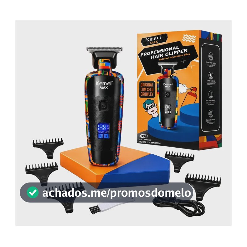 Máquina De Acabamento Profissional Kemei - Max5090 Visor Lcd Multicolor 127/220v