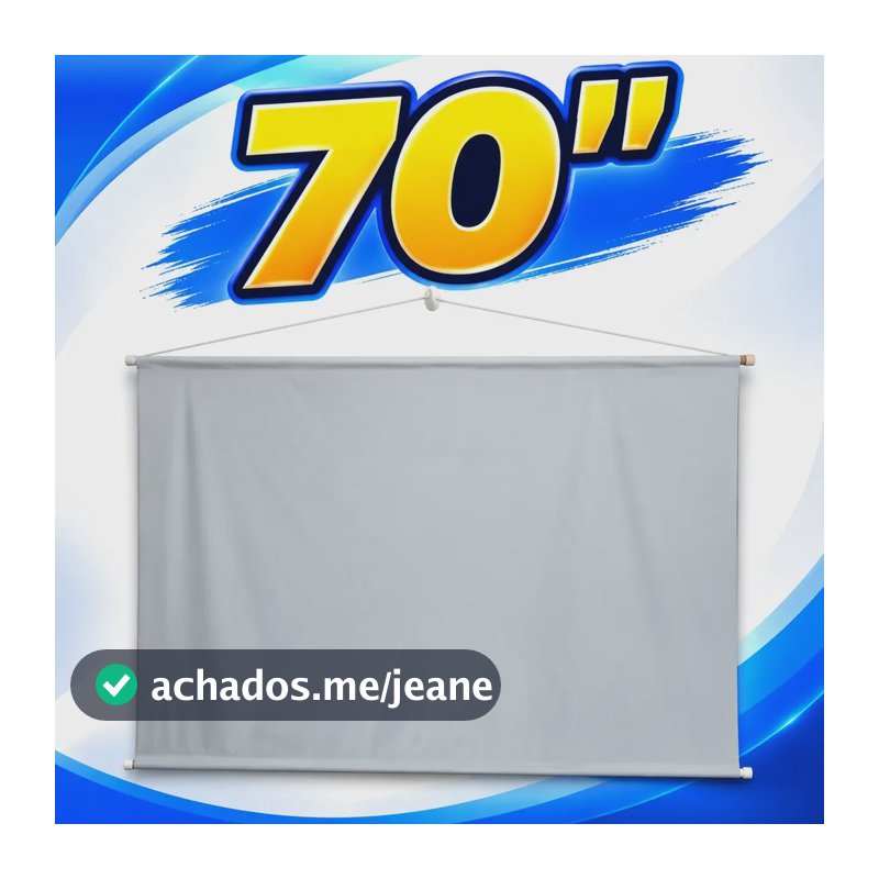 Tela Para Projetor 70 Polegadas Lagostini Portátil Com Corda 127/220v