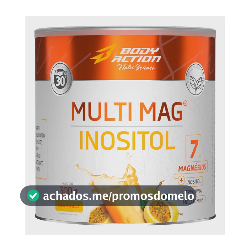 Suplemento Multi Mag Inositol 7 Magnésios 300g Bodyaction Sabor Maracujá