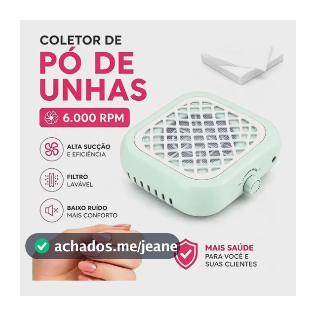 Coletor De Pó Para Unhas 6000rpm Manicure Unha Gel Polygel Creme Nail Designer 100w Sugador Aspirador Profissional
