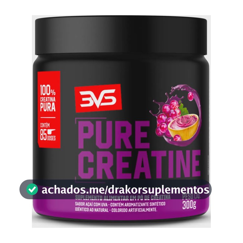 Creatina Monohidratada Sabor Açaí Com Uva - 300g - 3vs Nutrition