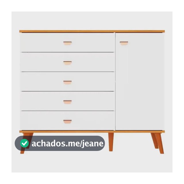 Cômoda Infantil Bartira Ternura Com 5 Gavetas E 1 Porta Cor Branco/Wood
