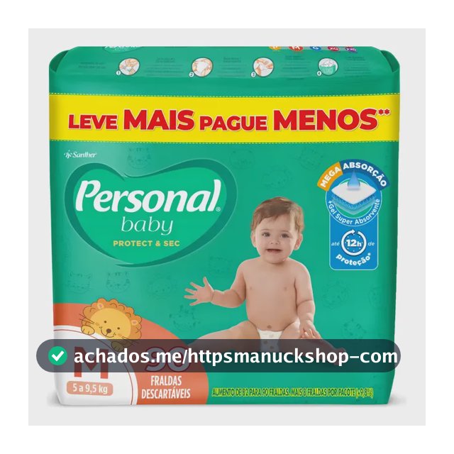 Fralda Protect & Sec 90 Unidades Tamanho Médio Personal Baby