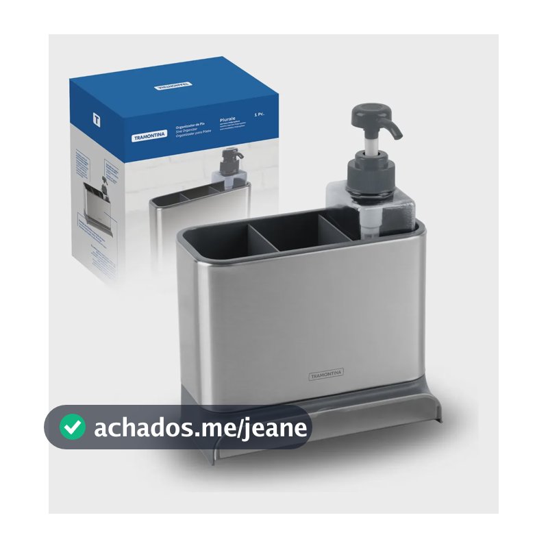 Porta Detergente Tramontina Inox Organizador Pia Dispenser Inox