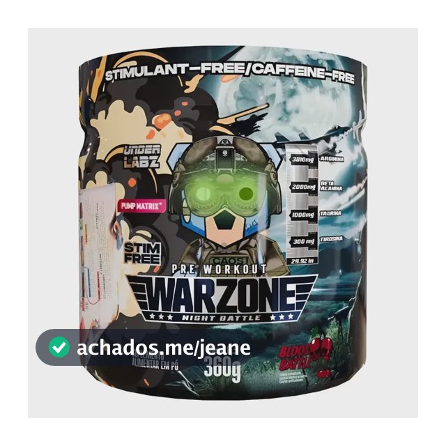Warzone 360g Under Labz Pré Treino Sem Cafeína Coq10