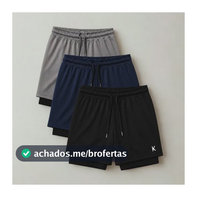 Kit 3 Shorts 2 Em 1 Masculino De Compressão Corrida Academia