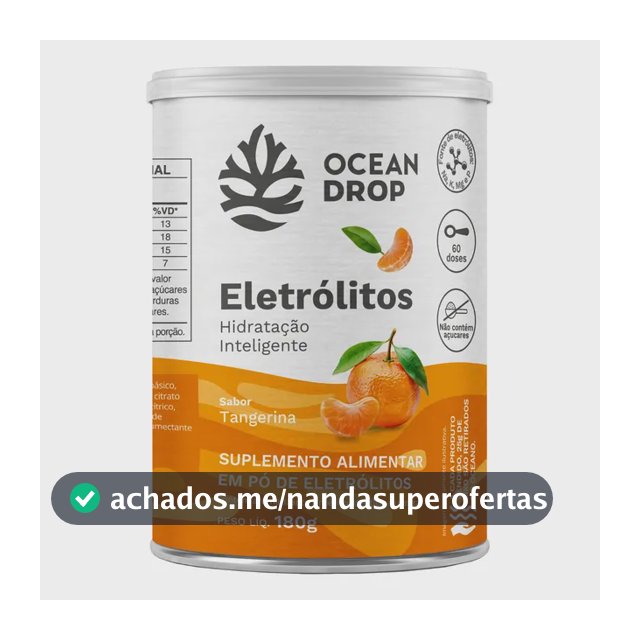 Eletrólitos Ocean Drop Sódio Potássio Fósforo Magnésio Eletrolitos 180g Sabor Tangerina