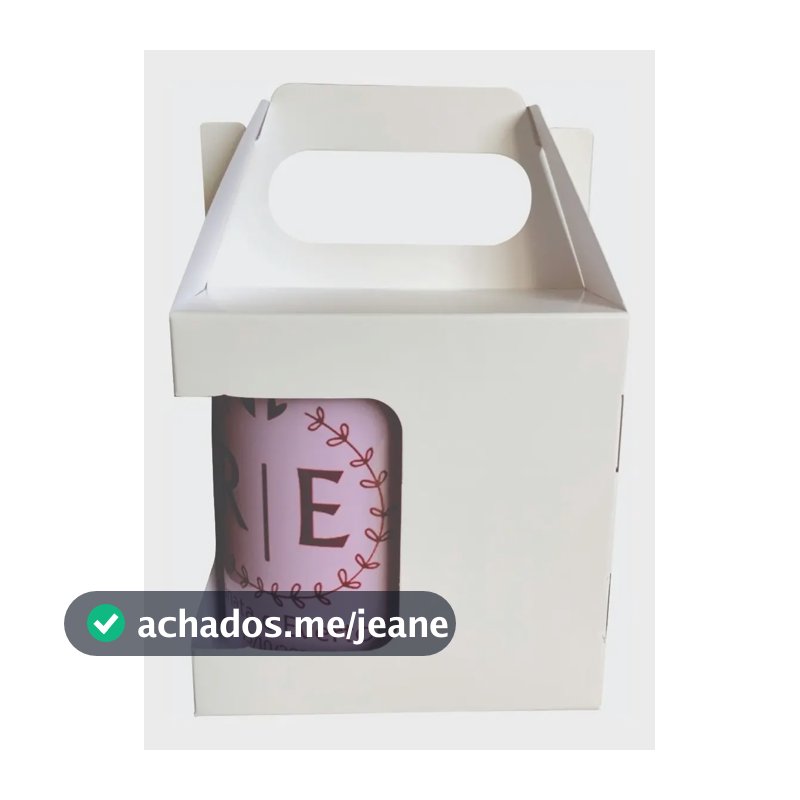 Caixa Para Caneca De Porcelana Com Visor Branca 50 Unidades com reforço no fundo