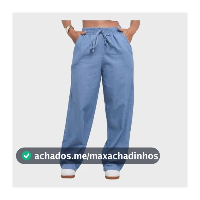 Calça Jeans Feminina Pantalona Wide Leg Cos Alto C Elastico