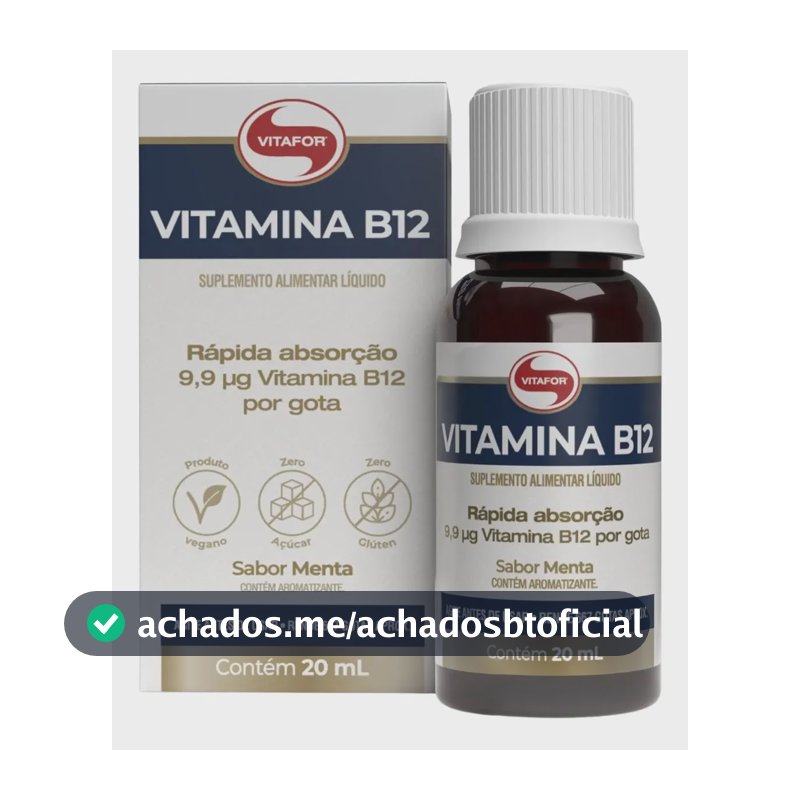 Vitamina B12 Vitafor em Gotas Vitamina B12 - 20ml menta - Vitafor Líquido