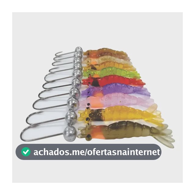 Kit 10 Camarões Artificiais 8 Cm + 10 Jigs Heads ( Promoção) Variadas