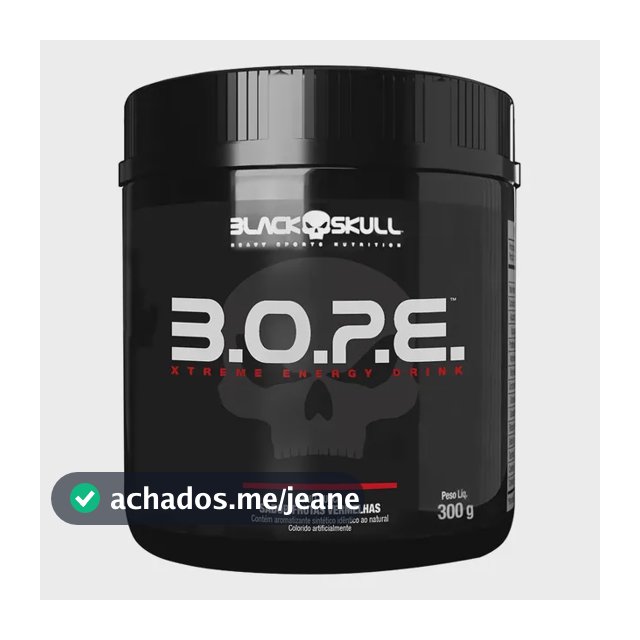 Pré Treino B.O.P.E - 300g - Sabor Frutas vermelhas- Black Skull