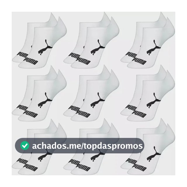 Kit 9 Pares Meias Puma Sapatilha Cano Baixo Algodão Original