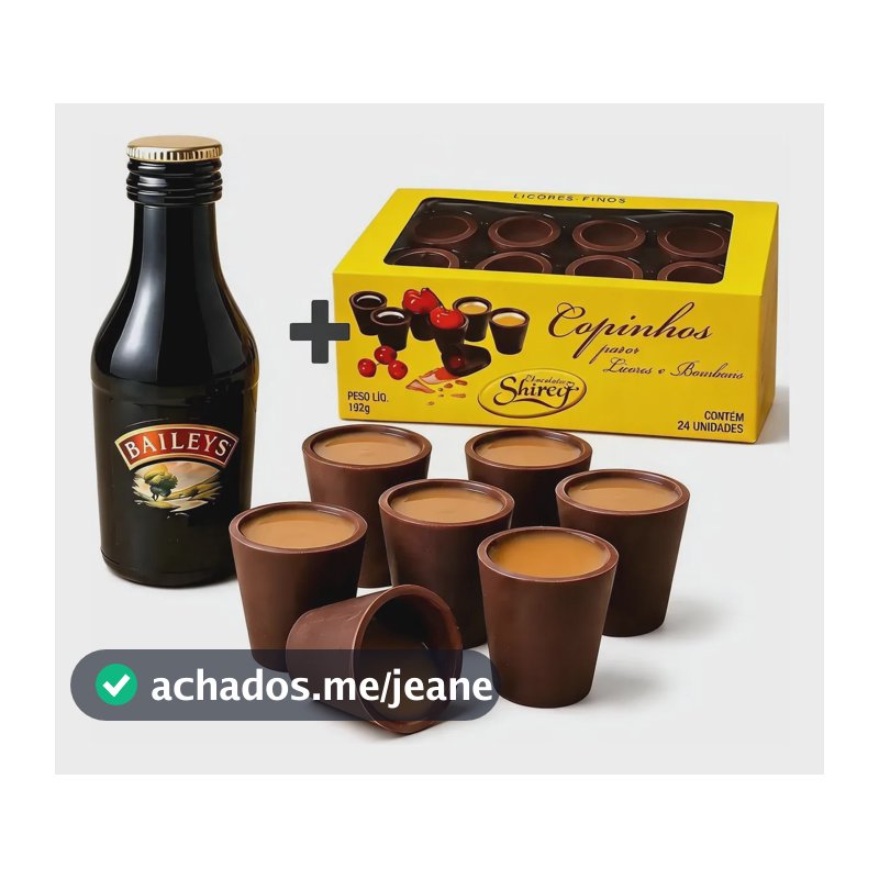 Copinho De Chocolate Ao Leite Festa + Licor Baunilha 50ml