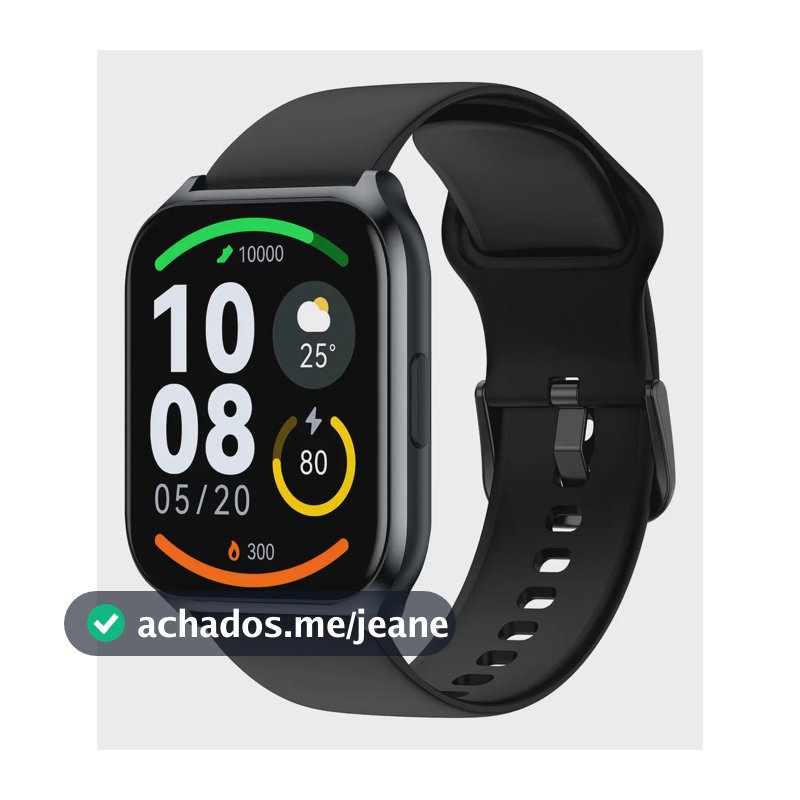Relogio Smartwatch Haylou Watch 2 Pro Amoled Resistente À Água Caixa Preto Pulseira Preto