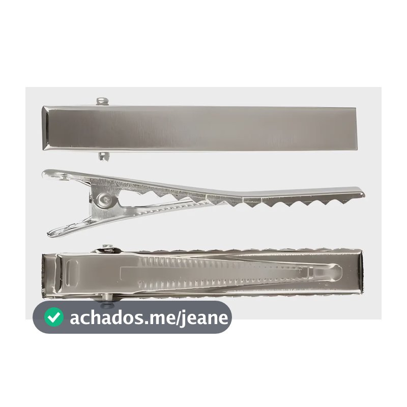 Kit Com 100 Bico De Pato Presilha Jacaré 5,5 Cm Prata/niquel Prata