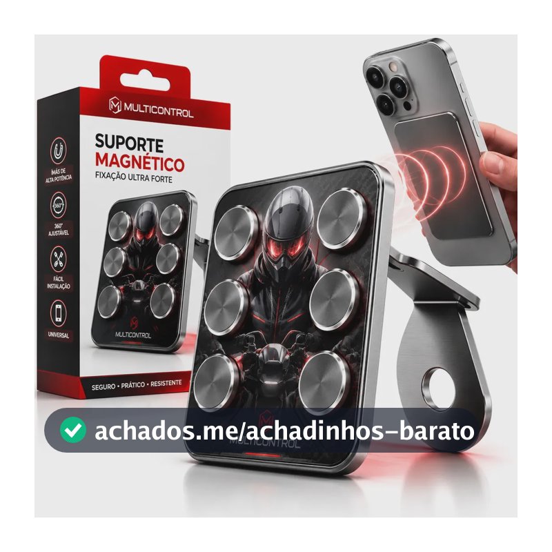 Suporte Celular Moto Bike Magnético Imã Neodímio Extra Forte Reforçado Resistente Para Motoboy Gps