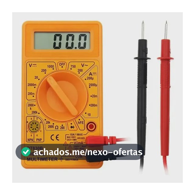 Multimetro Digital Portátil Profissional Com Bateria Inclusa Para Teste Medição Tensão Personalized View