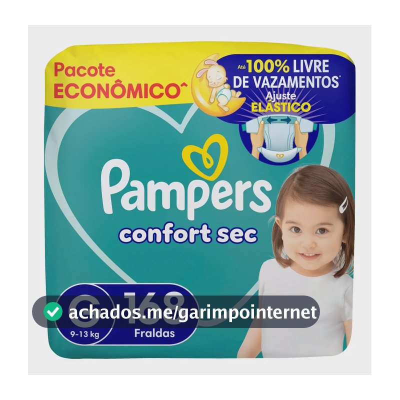Fralda Pampers Confort Sec Tamanho G 168 Unidades