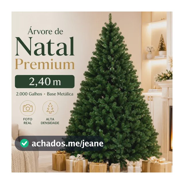 Arvore De Natal Grande Cheia 240cm 2.000 Galhos Pé De Ferro Verde