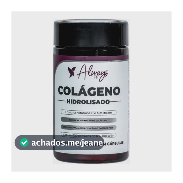 Colágeno Hidrolisado Always Fit Peptiplus 120 Cápsulas Sem Sabor