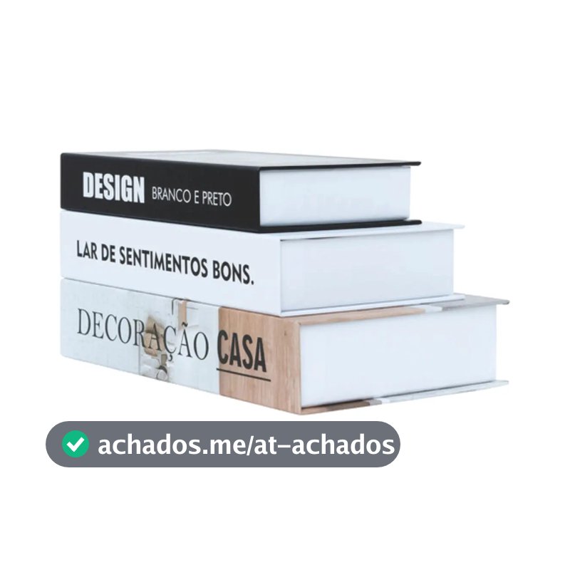 Kit 3 Livros Fake Decoraçao Caixas Porta Objeto Decorativo Cor Casa Decoração
