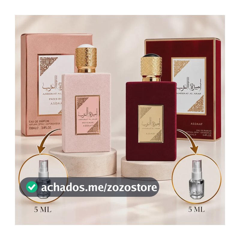 Kit 2 Perfumes Ameerat Al Arab Prive Rose Original 5ml