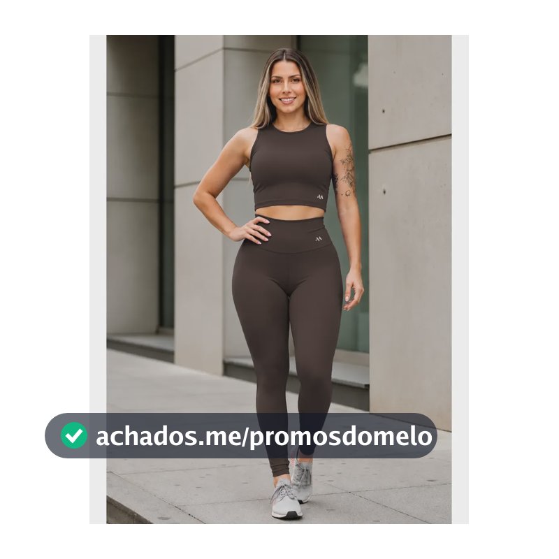 Conjunto Blackout Zero Transparência Legging E Cropped Suple Marrom G